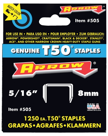 Arrow Fastener Co. 50524 .31 In. T50 Staples - Pack Of 4
