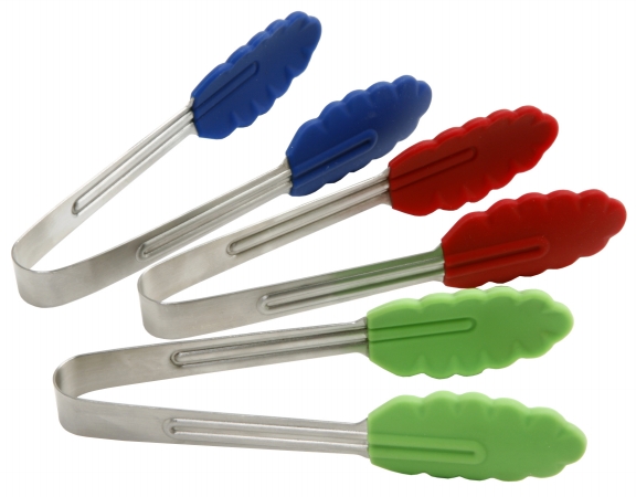 1958dc 6 In. Assorted Mini Silicone & Stainless Steel Tongs - Case Of 24