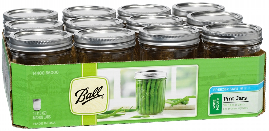66000 12 Count 1 Pint Wide Mouth Can Or Freeze Canning Jars