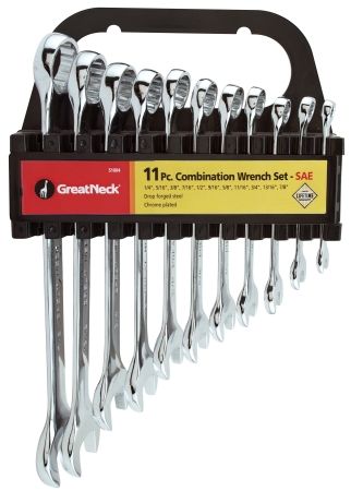 Great Neck Saw 51004 11 Piece Set Standard Combination Wrenches