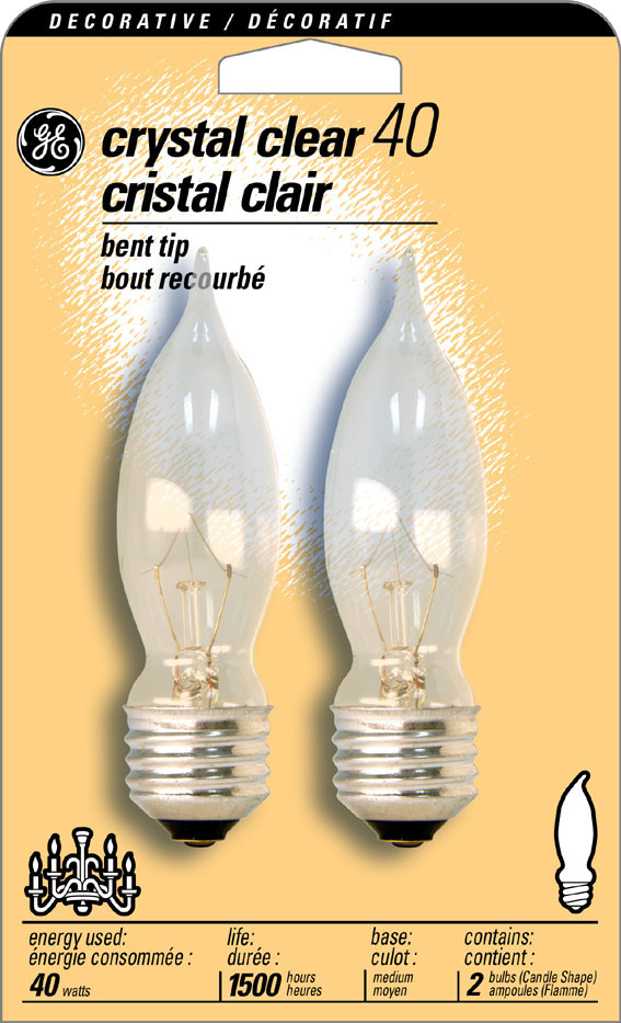 66109 Decorative Bent Tip Chandelier Light Bulb