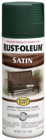 Rustoleum 7749-830 12 Oz Dark Hunter Green Stops Rust Satin Spray Paint - Pack Of 6