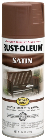 Rustoleum 7774-830 Chestnut Brown Satin Enamel Finish Spray Paint - Pack Of 6