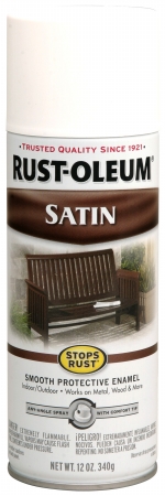 Rustoleum 7791 830 White Satin Enamel Finish Spray Paint - Pack Of 6