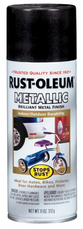 Rustoleum 7250-830 12 Oz Black Night Metallic Stops Rust Spray Paint - Pack Of 6