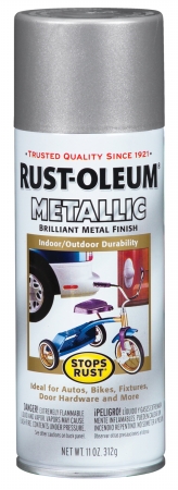 Rustoleum 7271-830 12 Oz Silver Metallicstops Rust Spray Paint - Pack Of 6