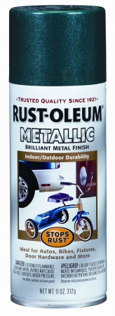 Rustoleum 7252-830 11 Oz Racing Green Stops Rust Metallic Spray Paint - Pack Of 6