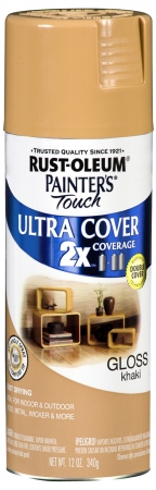 Rustoleum 249103 12 Oz Khaki Gloss Painters Touch 2x Ultra Cover Spray Paint - Pack Of 6