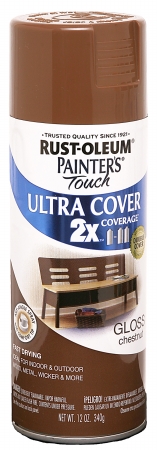 Rustoleum 249847 12 Oz Chestnut Gloss Painters Touch 2x Ultra Cover Spray Pai - Pack Of 6