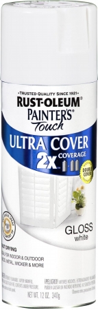 Rustoleum 249090 12 Oz White Gloss Painters Touch 2x Ultra Cover Spray Paint - Pack Of 6