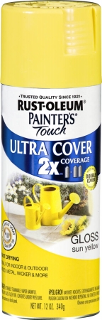 Rustoleum 249092 12 Oz Sun Yellow Gloss Painters Touch 2x Ultra Cover Spray P - Pack Of 6