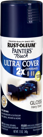 Rustoleum 249098 12 Oz Navy Blue Gloss Painters Touch 2x Ultra Cover Spray Pa - Pack Of 6