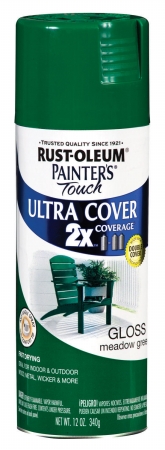 Rustoleum 249100 12 Oz Meadow Green Gloss Painters Touch 2x Ultra Cover Spray - Pack Of 6