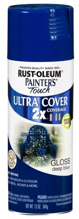 Rustoleum 249114 12 Oz Deep Blue Gloss Painters Touch 2x Ultra Cover Spray Pa - Pack Of 6