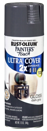 Rustoleum 249115 12 Oz Dark Gray Gloss Painters Touch 2x Ultra Cover Spray Pa - Pack Of 6