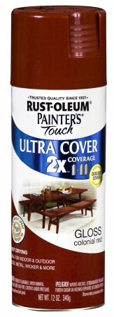 Rustoleum 249116 12 Oz Colonial Red Gloss Painters Touch 2x Ultra Cover Spray - Pack Of 6