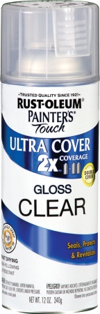 Rustoleum 249117 12 Oz Clear Gloss Painters Touch 2x Ultra Cover Spray Paint - Pack Of 6