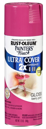 Rustoleum 249123 12 Oz Berry Pink Gloss Painters Touch Ultra Cover Spray Paint - Pack Of 6