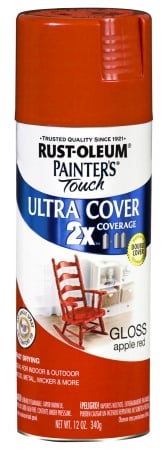 Rustoleum 249124 12 Oz Apple Red Gloss Painters Touch 2x Ultra Cover Spray Pa - Pack Of 6