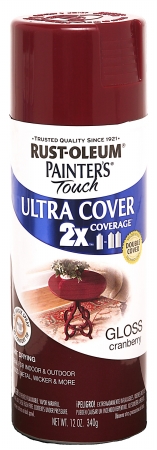 Rustoleum 249863 12 Oz Cranberry Gloss Painters Touch 2x Ultra Cover Spray Pa - Pack Of 6