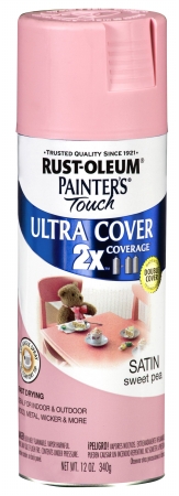 Rustoleum 249063 12 Oz Sweet Pea Satin Painters Touch 2x Ultra Cover Spray Pa - Pack Of 6