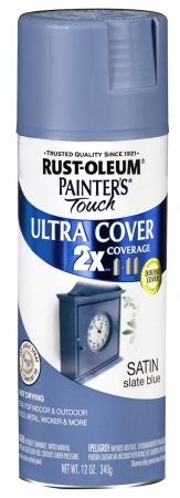 Rustoleum 249066 12 Oz Slate Blue Satin Painters Touch 2x Ultra Cover Spray P - Pack Of 6