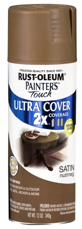 Rustoleum 249070 12 Oz Nutmeg Satin Painters Touch 2x Ultra Cover Spray Paint - Pack Of 6