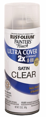 Rustoleum 249845 12 Oz Clear Satin Painters Touch 2x Ultra Cover Spray Paint - Pack Of 6