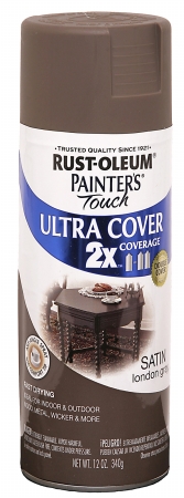 Rustoleum 249857 12 Oz London Gray Satin Painters Touch 2x Ultra Cover Spray - Pack Of 6