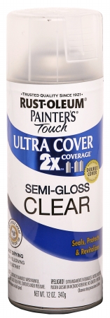 Rustoleum 249859 12 Oz Clear Satin & Gloss Painters Touch 2x Ultra Cover Spra - Pack Of 6
