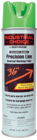 Rustoleum 203023 17 Oz Fluorescent Green Precision-line Inverted Marking Paint A - Case Of 12
