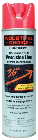 Rustoleum 1661-838 17 Oz Fluorescent Pink Precision-line Inverted Marking Paint - Case Of 12