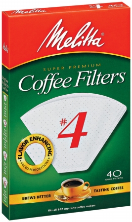 624404 40 Count No. 4 White Cone Coffee Filters