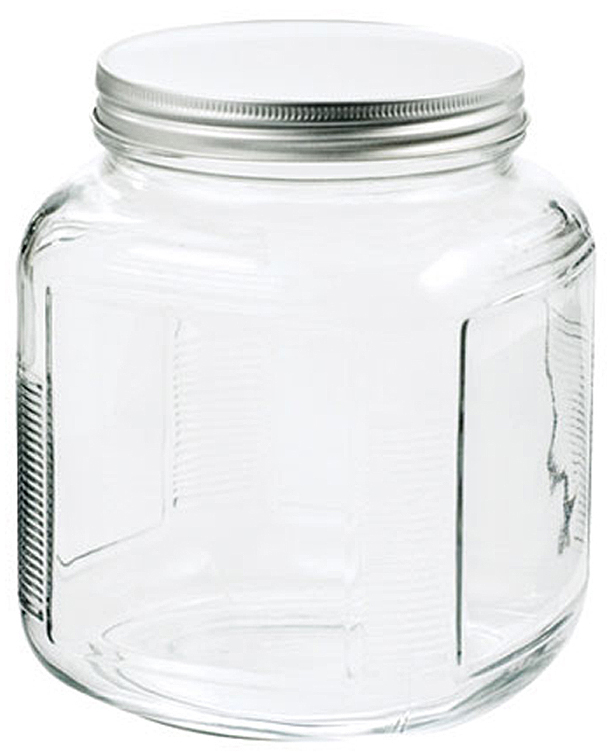 85725 1 Gallon Clear Glass Cracker Jar With Brushed-aluminum Lid - Pack Of 4