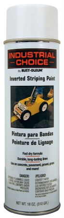 Rustoleum 1691-838 18 Oz White Industrial Choice Inverted Striping Paint Spray - Pack Of 6