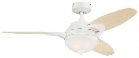 46 In. White Three Blade Reversible Indoor Ceiling Fa