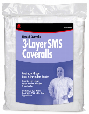 68526 Extra Large Hooded Disposable 3-layer Sms Coveralls