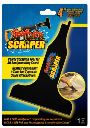 00108 4 In. Black Spyder Scraper Scraping Tool Attachment For Reci