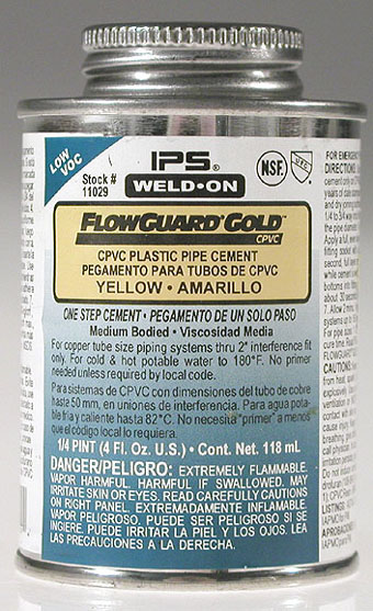 11029 2713 .25 Pint Weld-on Flowguard Gold Yellow Voc Cement