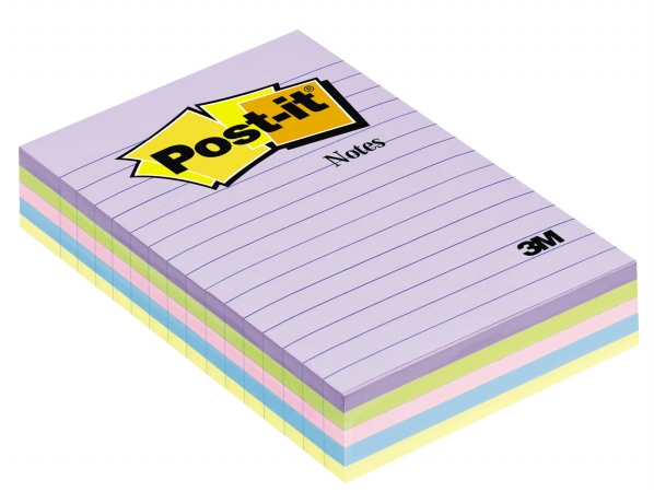 5428-ap 5428-ap 4 In. X 6 In. 50 Sheet Assorted Pastel Lined Sticky Note Notes 5 Count