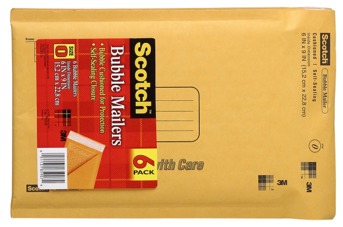 7913-6 7913-6 6 In. X 9 In. Scotch Bubble Mailers 6 Count
