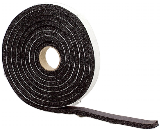 10 In. Black High Density Sponge Rubber Foam Weatherstrip Tape- Pack Of 25