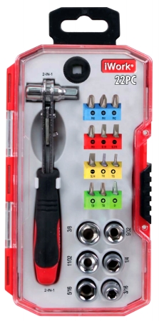Olympia Tool 76-508-n12 Olympia Tool 76-508-n12 22 Piece 2 In 1 Ratchet Driver Set