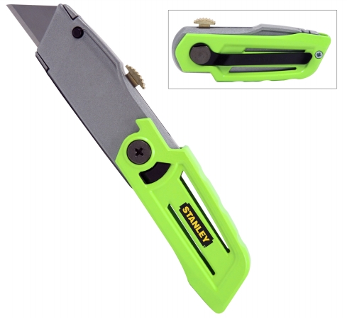 Hand Tools 10-823 Hand Tools 10-823 2.38 In. High Visibility Green Folding Utility Knife