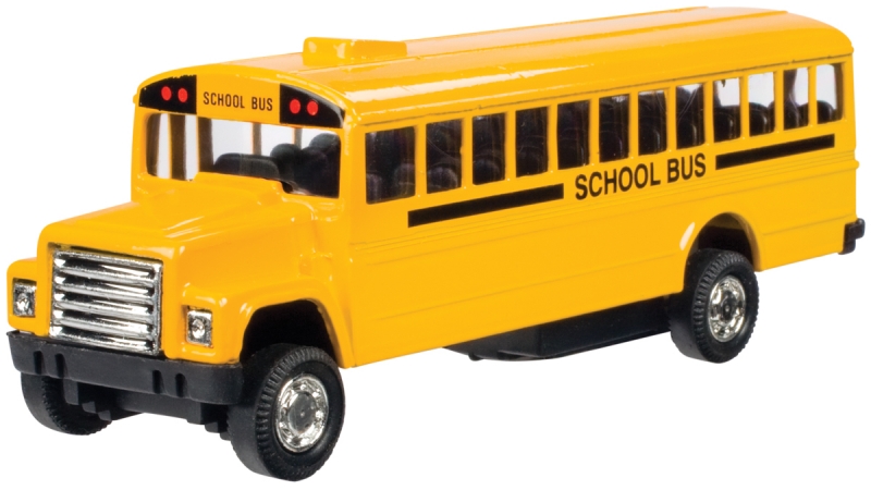 93268 93268 5 In. Pull Back Die Cut School Bus - Case Of 12