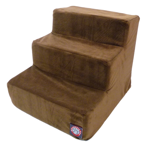 788995675082 3 Step Chocolate Suede Pet Stairs