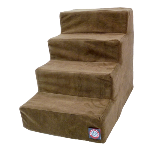 788995675105 4 Step Chocolate Suede Pet Stairs