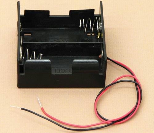 Battery Holder With Wires - C Cell - Double