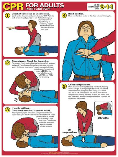 Sf630p First Aid Poster - Cpr For Adults