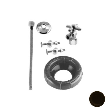 D1613tbx-12 Cross Handle Ball Valve Toilet Kit And Wax Ring - Oil Rubbed Bronze